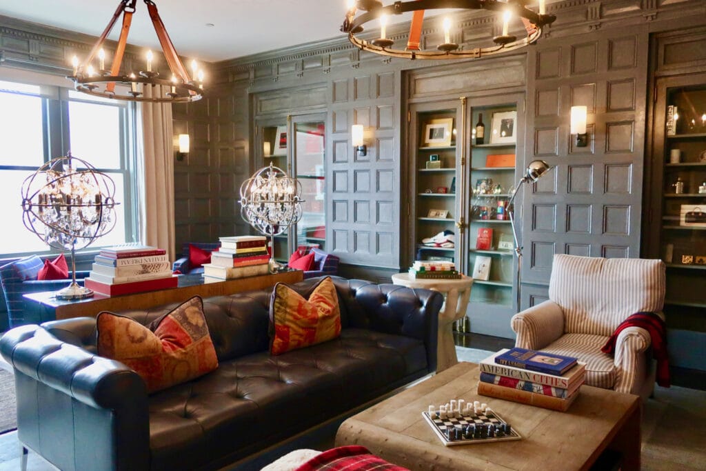 Library designed by Bobbi Brown at her hotel The George Montclair NJ