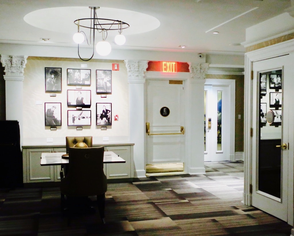 Second floor renovation at Algonquin Hotel with photos of Round Table members