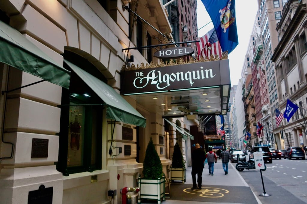 Algonquin Hotel New York exterior with sign