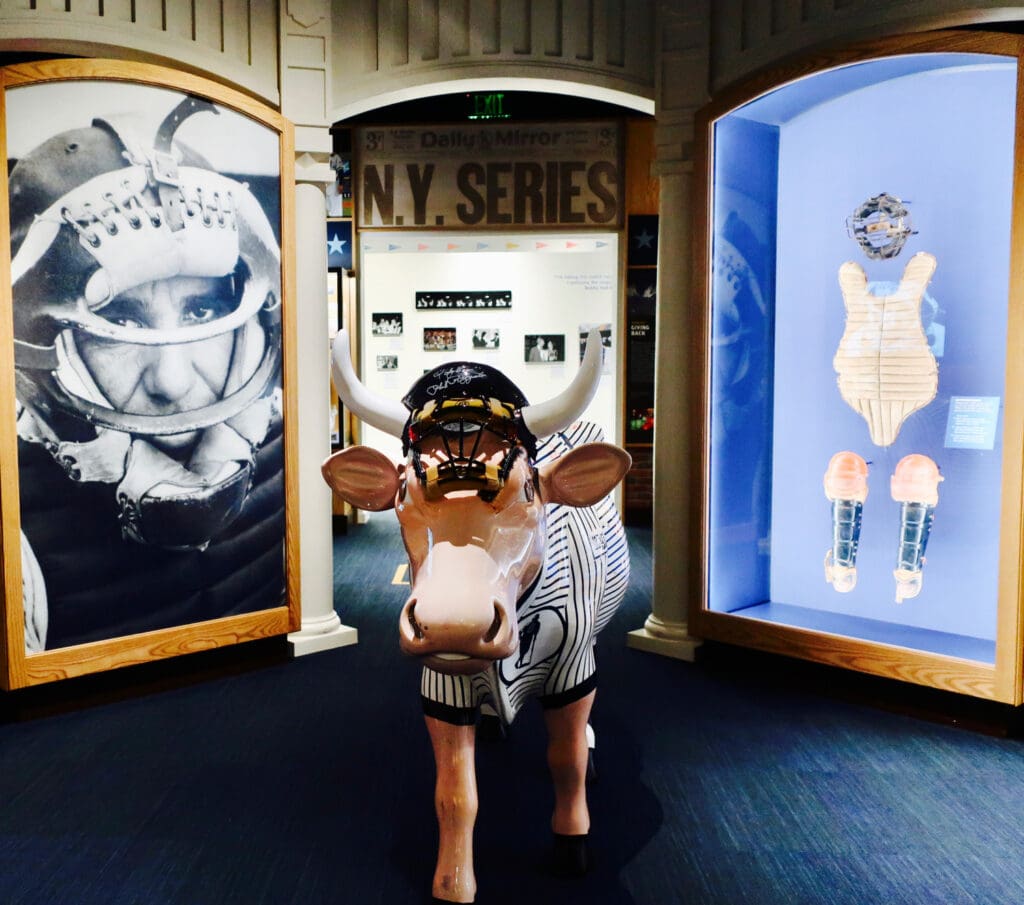 Yankees Cow mascot at Yogi Berra Museum Montclair NJ