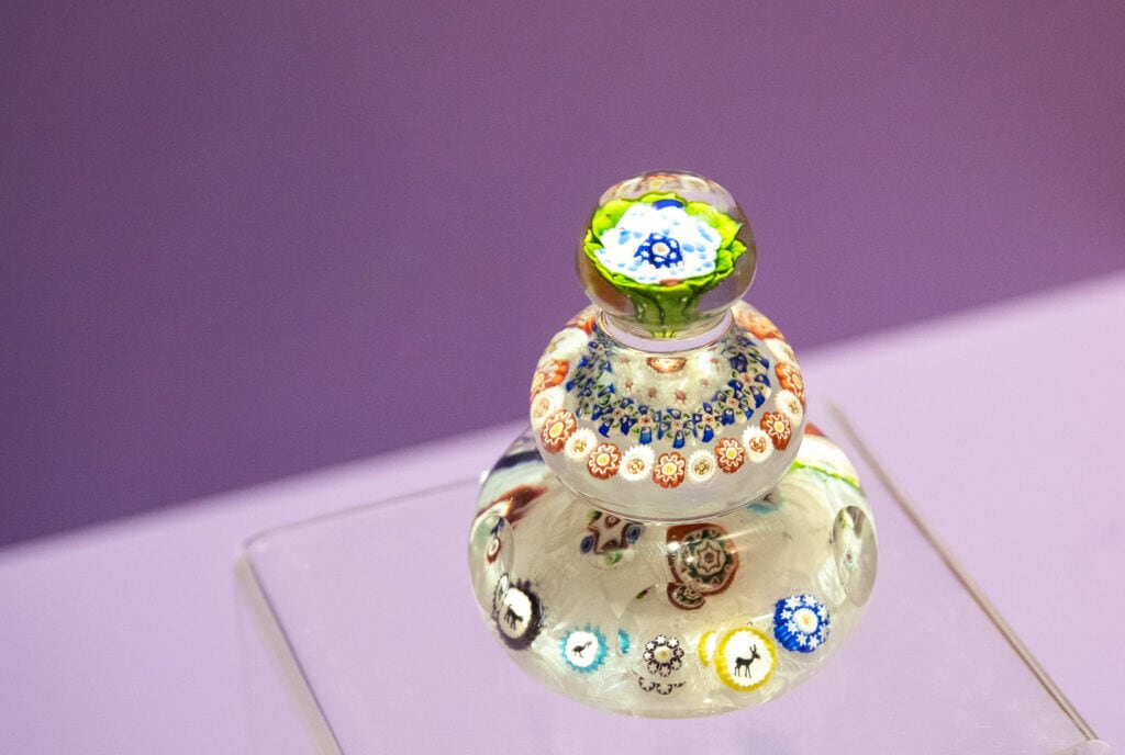 Triple-tiered antique Millefiore Paperweight, Baccarat, ca. 1845-1855.