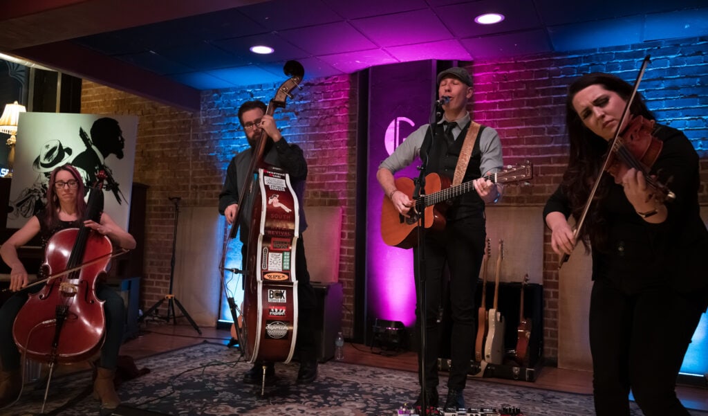 The Belle Weather band performs at Gibson Community Music Hall.