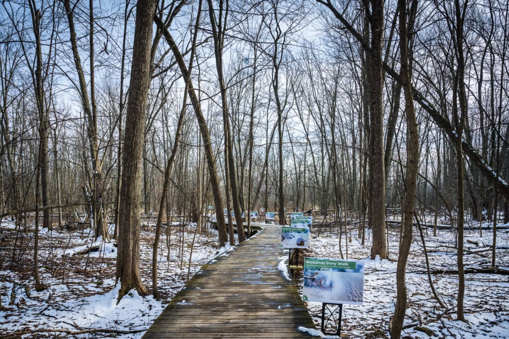 Story Book winter trail at Heckrodt Wetland Reserve.