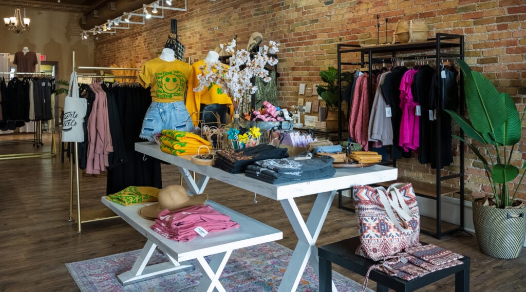 Interior of Olive & Rose Boutique in Downtown Appleton.