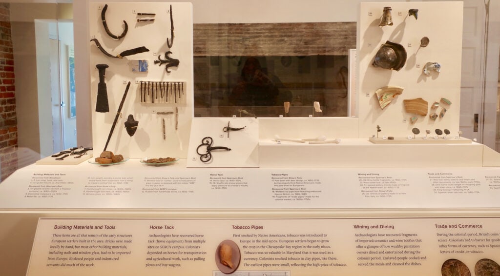 Archeological finds at Woodlawn History Center at SERC Edgewater MD