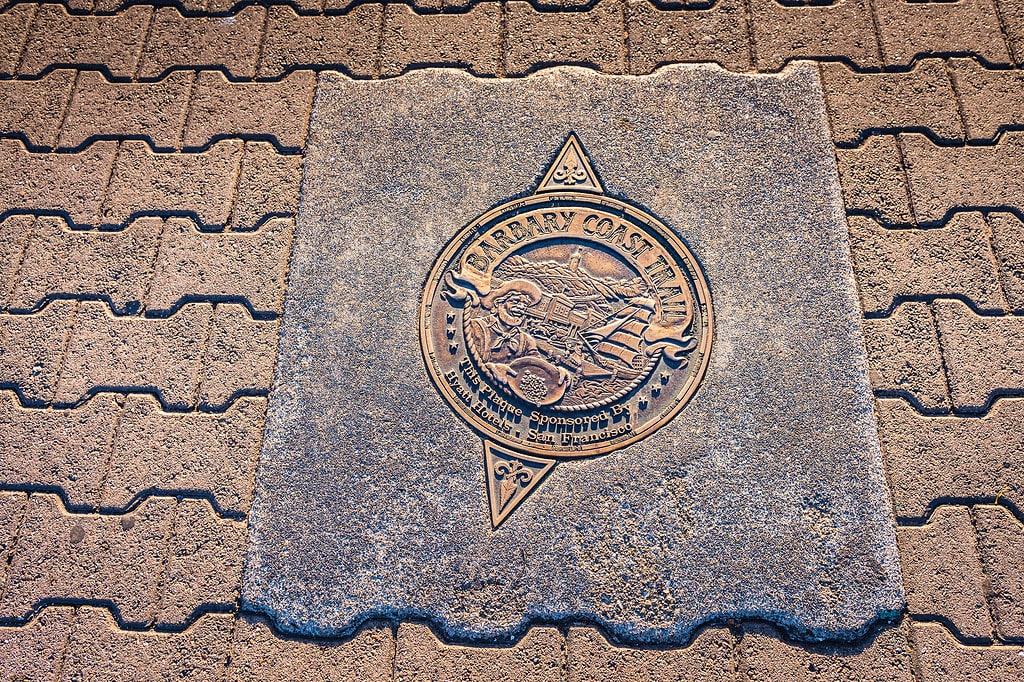 Barbary Coast Trail marker