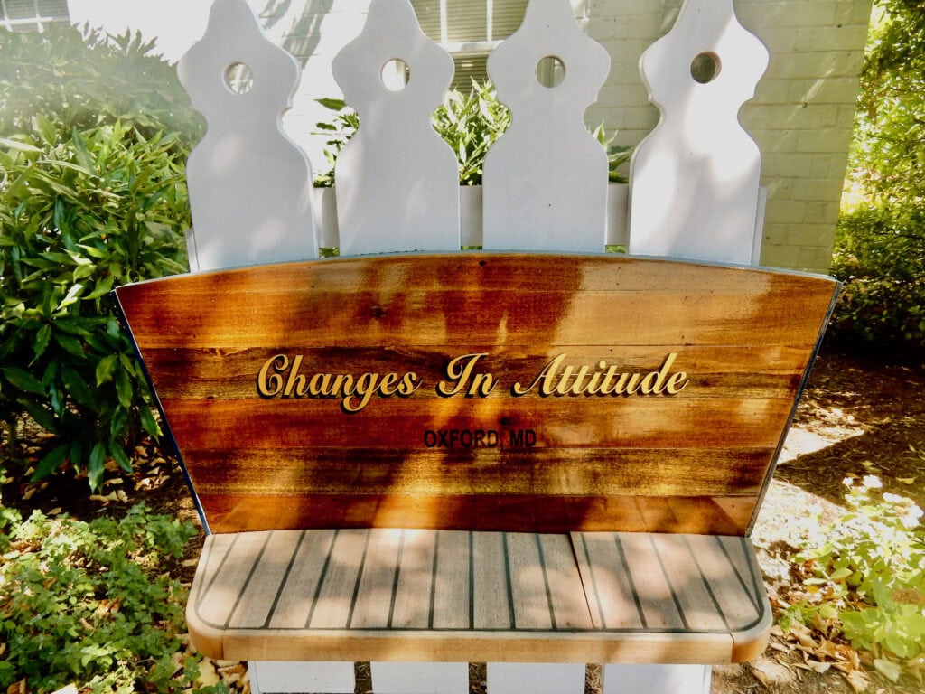 Bench with attitude in Oxford MD