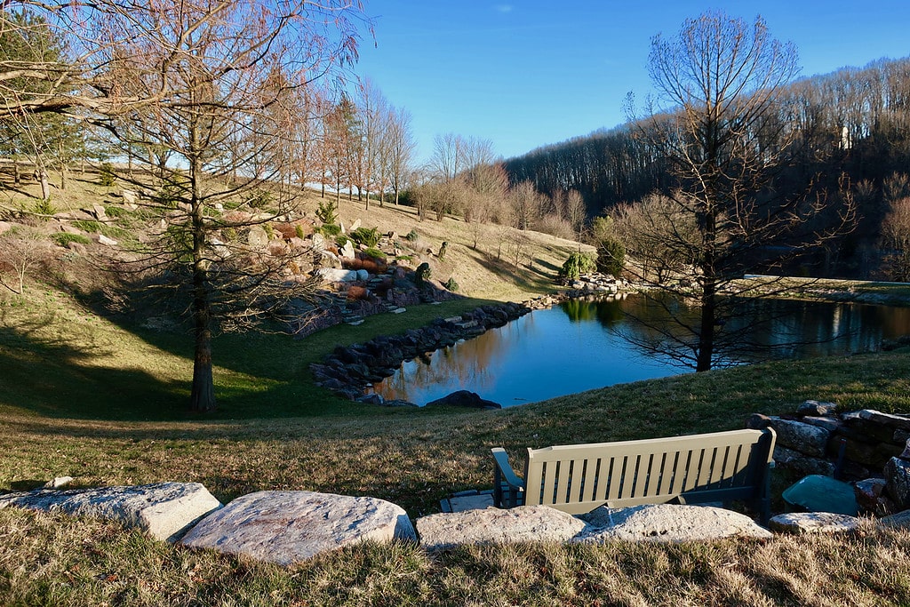 Rock Garden and Pond at Glasbern in PA