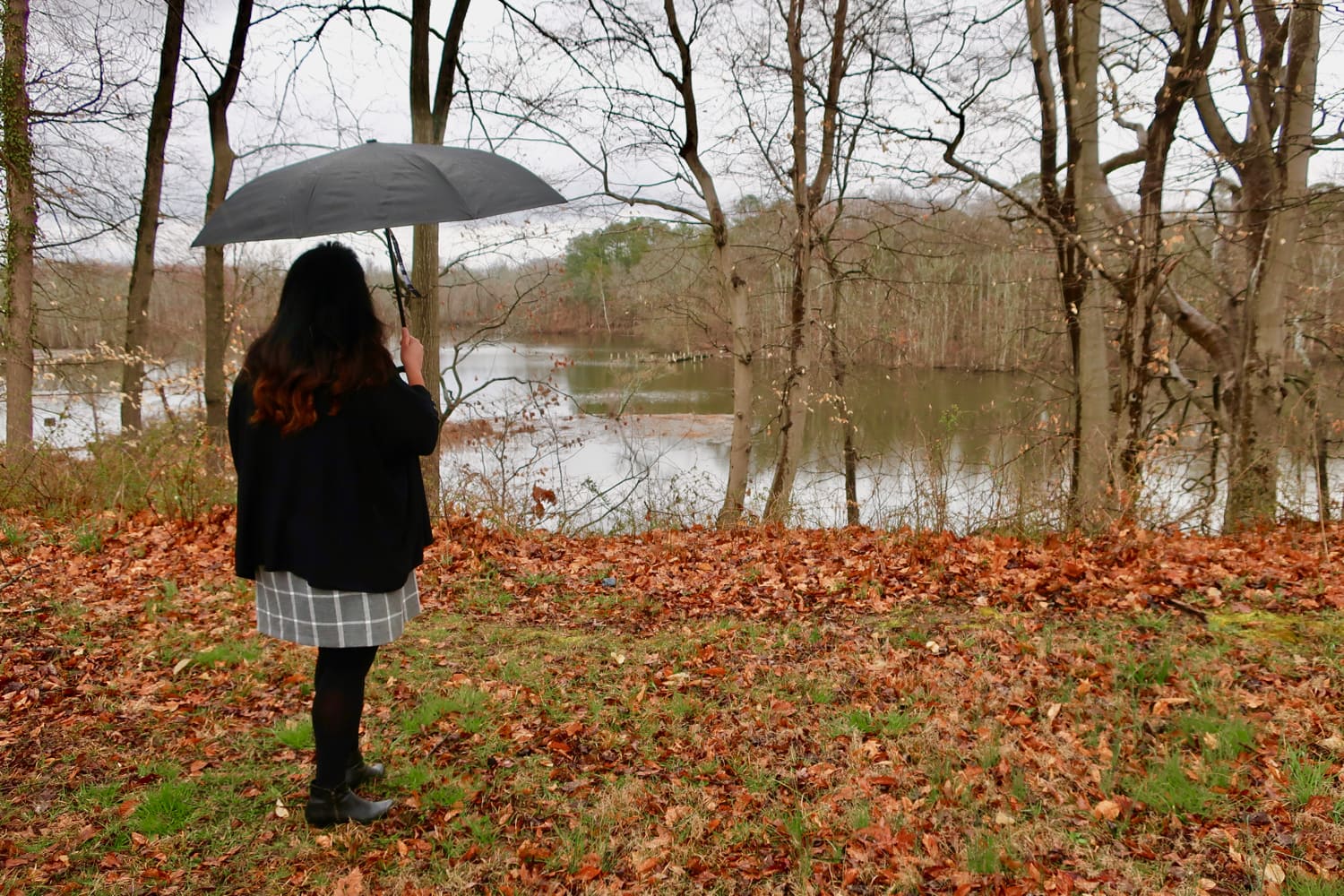 Standing by the Tuckahoe River in the Rain at the 107-acre Frederick Douglass Park Easton MD