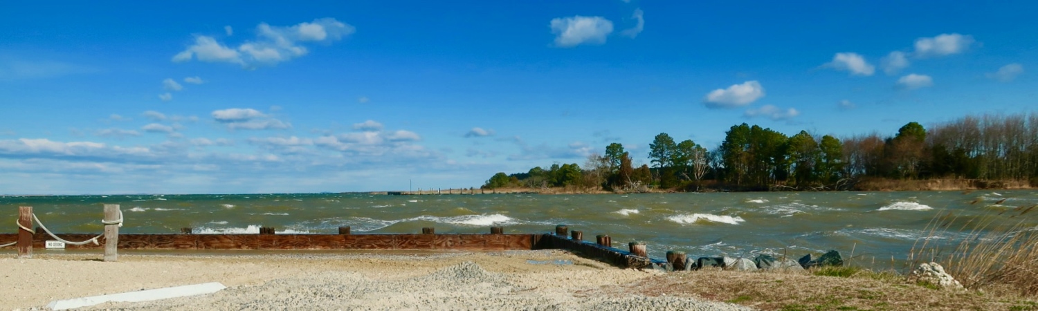 Lowe's Wharf St Michaels MD on very windy winter day