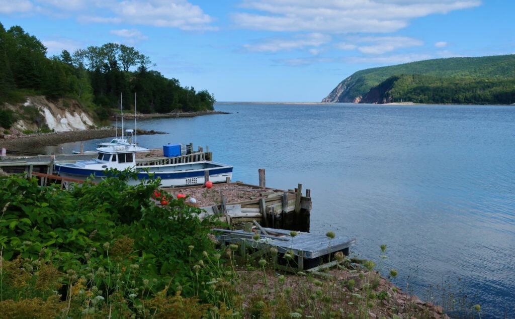 Cape Breton scene boat at dock
