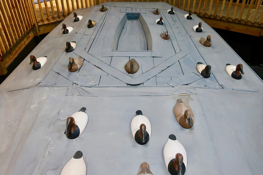 Sink Box - floating duck blind - at Havre de Grace Decoy Museum