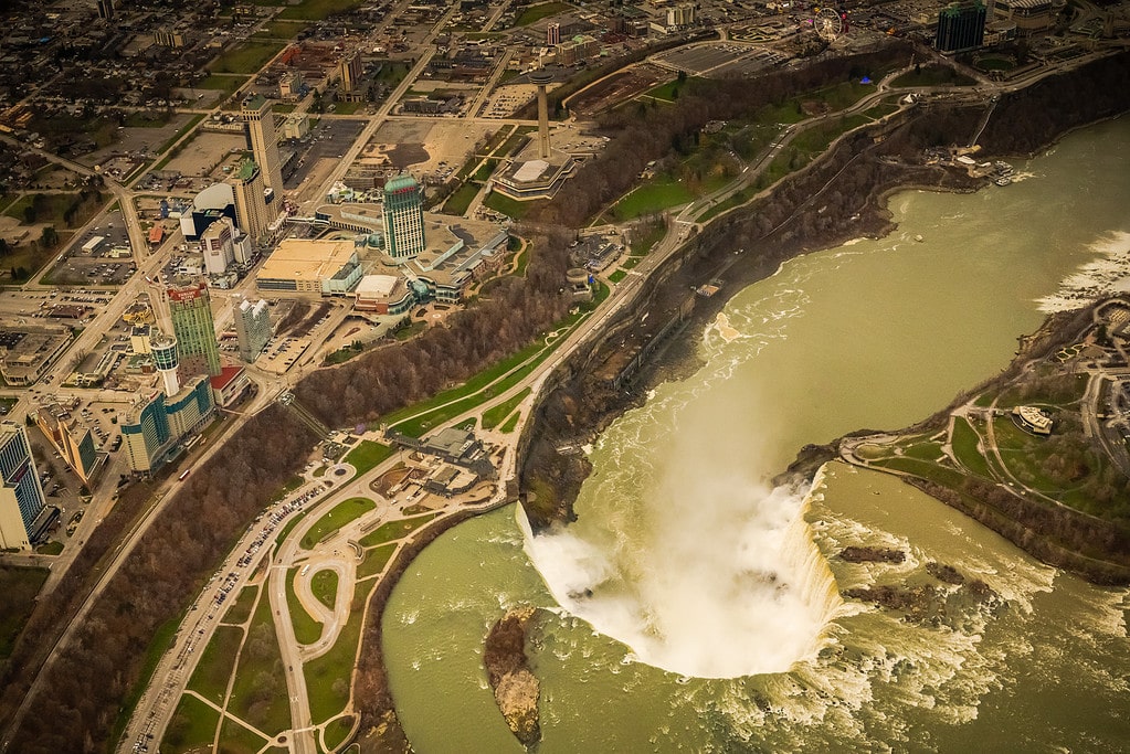 Aerial view of Niagara Falls