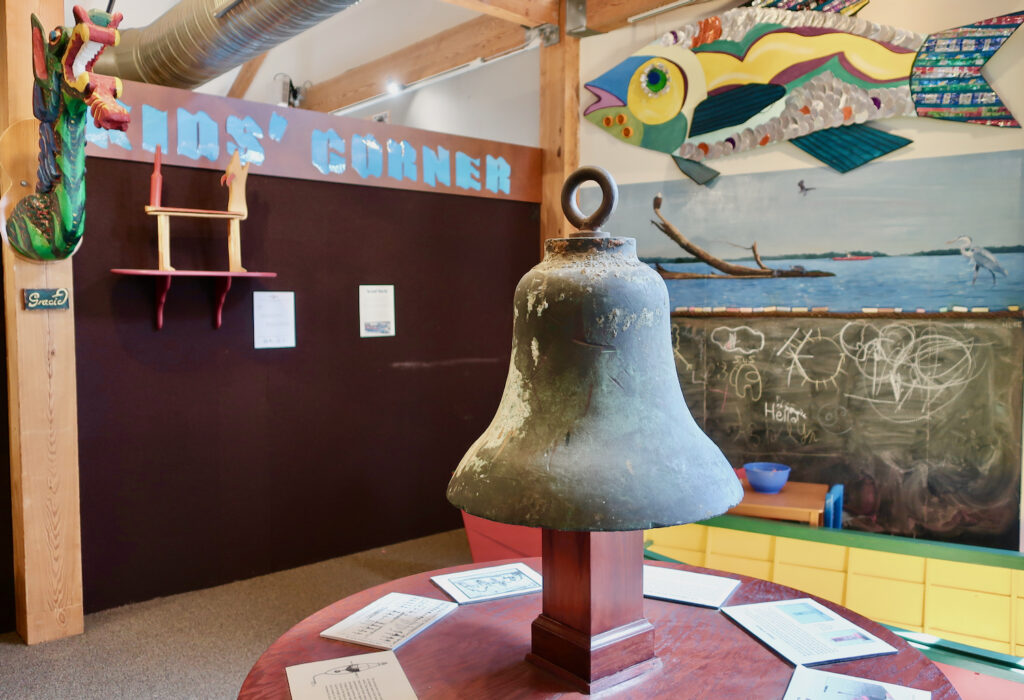 Recovered marine bell at Havre de Grace Maritime Museum MD