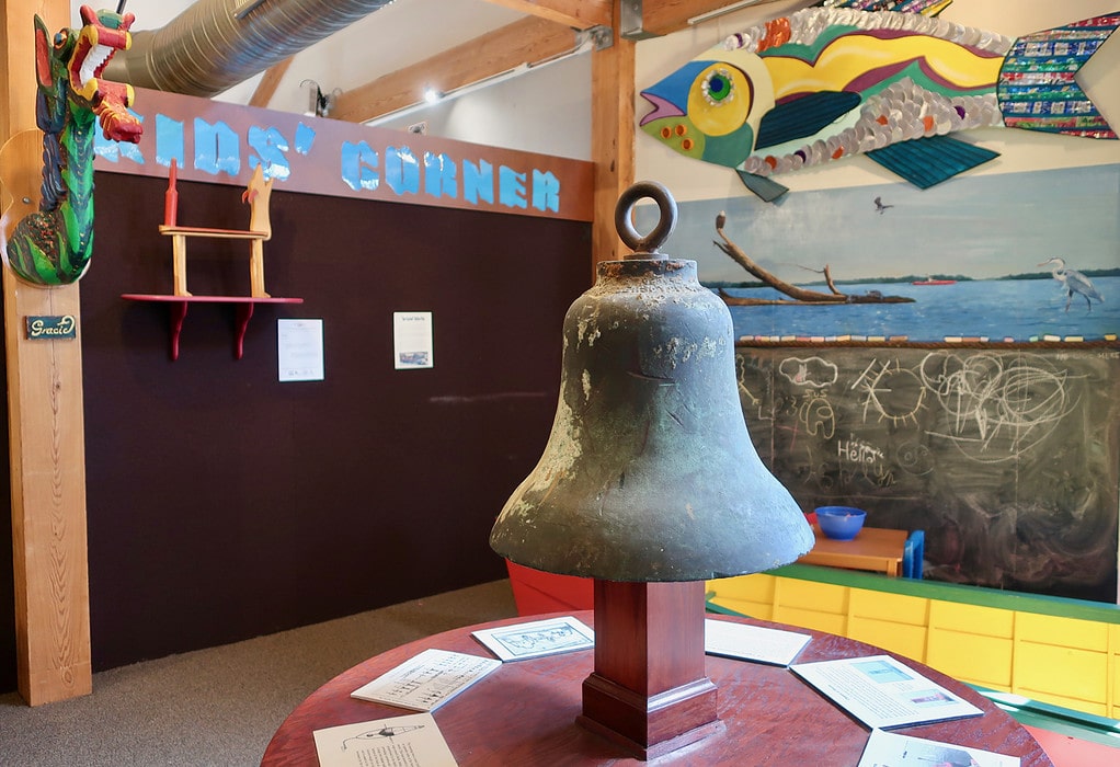 Recovered marine bell at Havre de Grace Maritime Museum MD