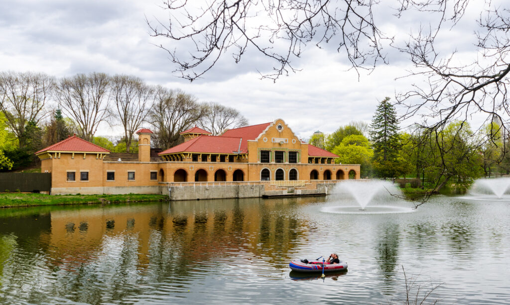 The Spanish Revival Boat House at Washington Park was designed by Albany architect J. Russell White. 