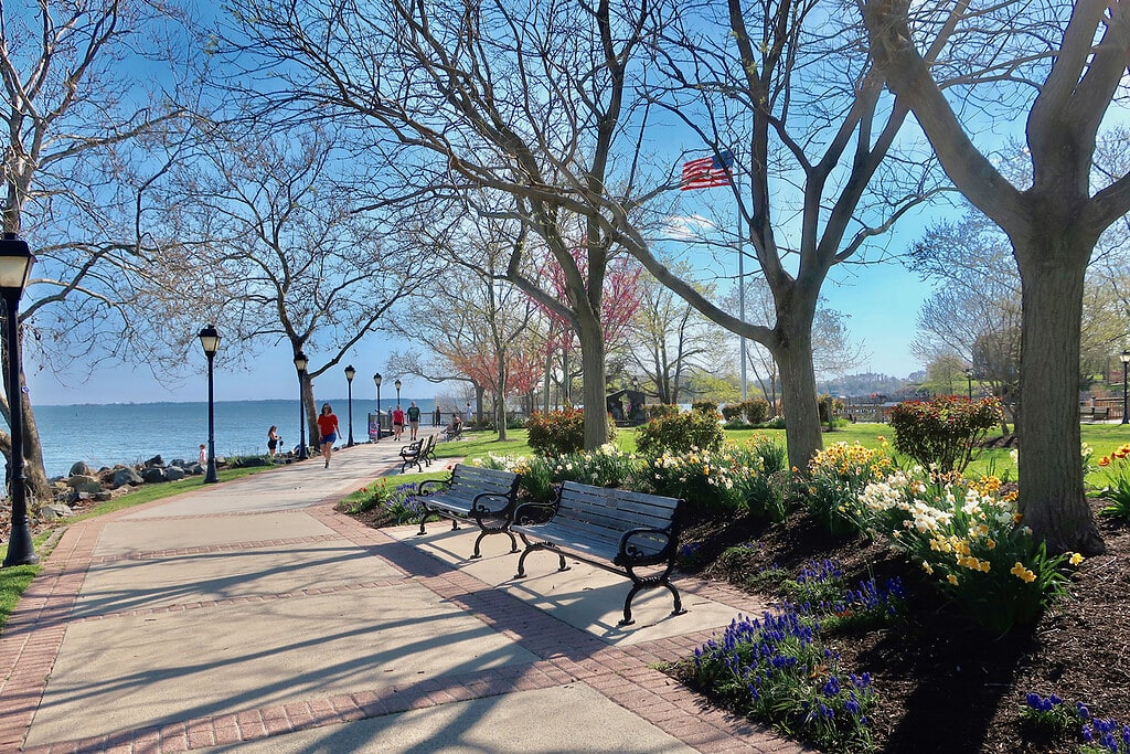 walking the promenade is one of the best things to do in havre de grace promenade in spring