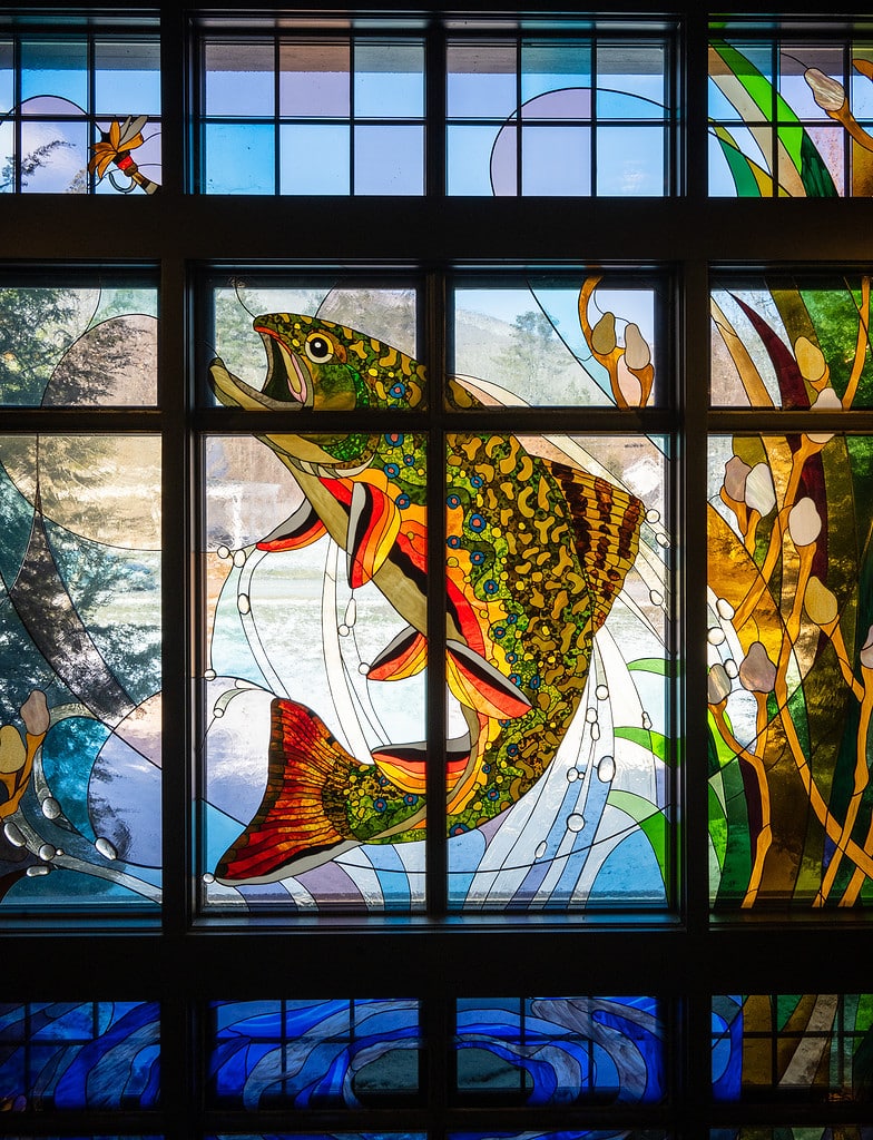 Stained Glass window at the Orvis Flagship store