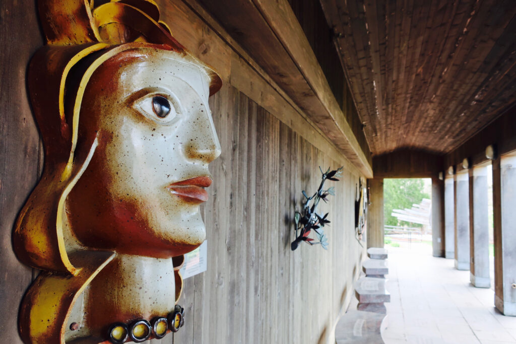 Breezeway of Cape Cod Museum of Art with Sculptures