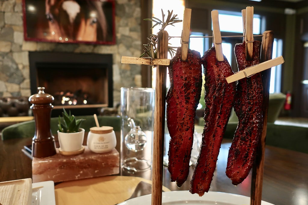 Clothesline Bacon at Steak at Barrel by David Burke at The Preserve RI