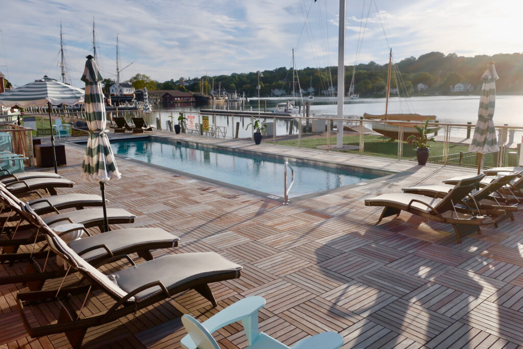 Delamar Mystic Hotel pool on the riverfront - CT
