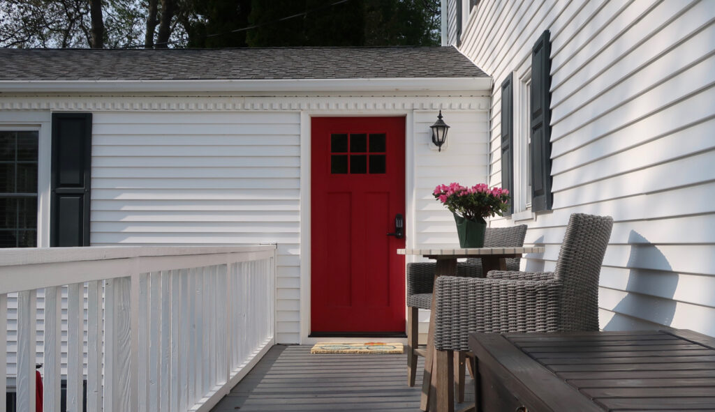 Private entrance to guest room at The Homestead Madison CT