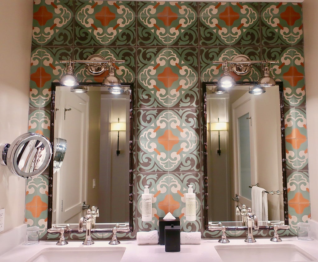 Guest room bathrooms feature Spanish Tile at The Ranch CA