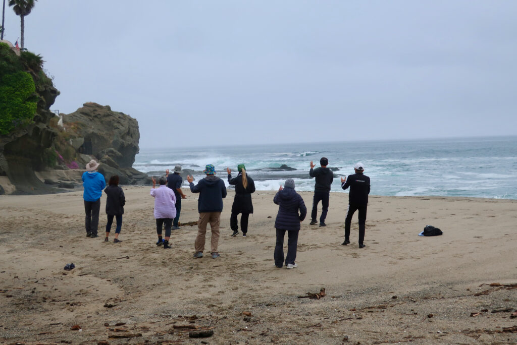 Morning Ti Chi at Aliso Beach Laguna Beach CA