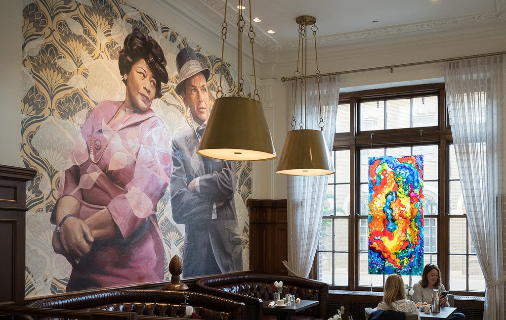 Yorktowne Hotel York PA Fitzgerald - Sinatra mural.