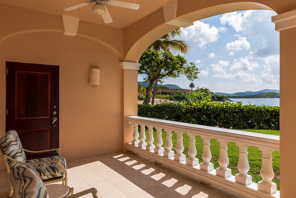 Balcony view from guest room at The Buccaneer Resort in St. Croix.
