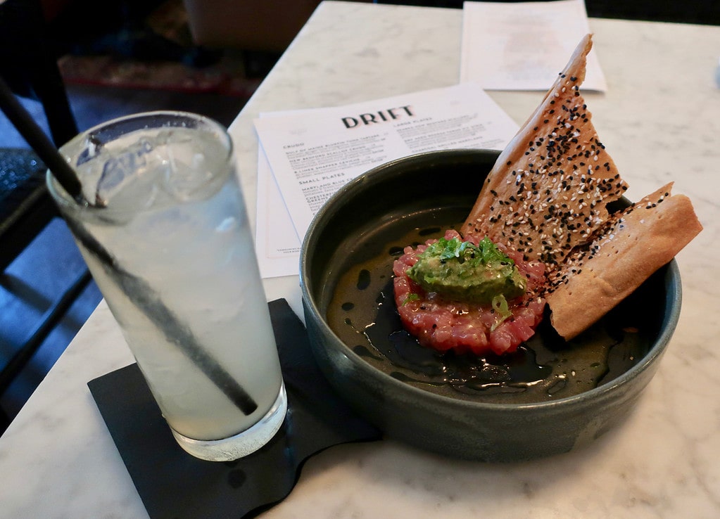 Seed crackers Tuna Tartar at Drift Rehoboth Beach DE