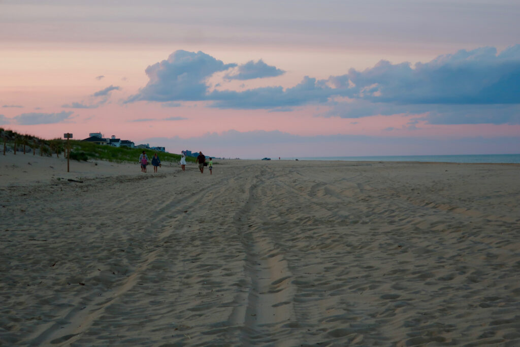 Fenwick Island State Park Beach at sunset DE