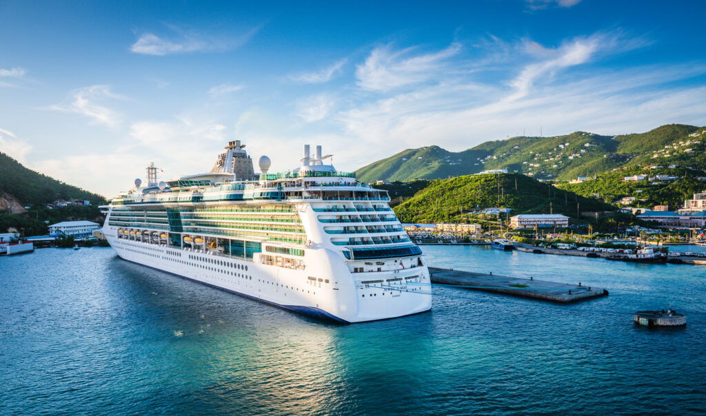 Royal Caribbean Jewel of the Seas cruise ship at Crown Bay in St. Thomas.