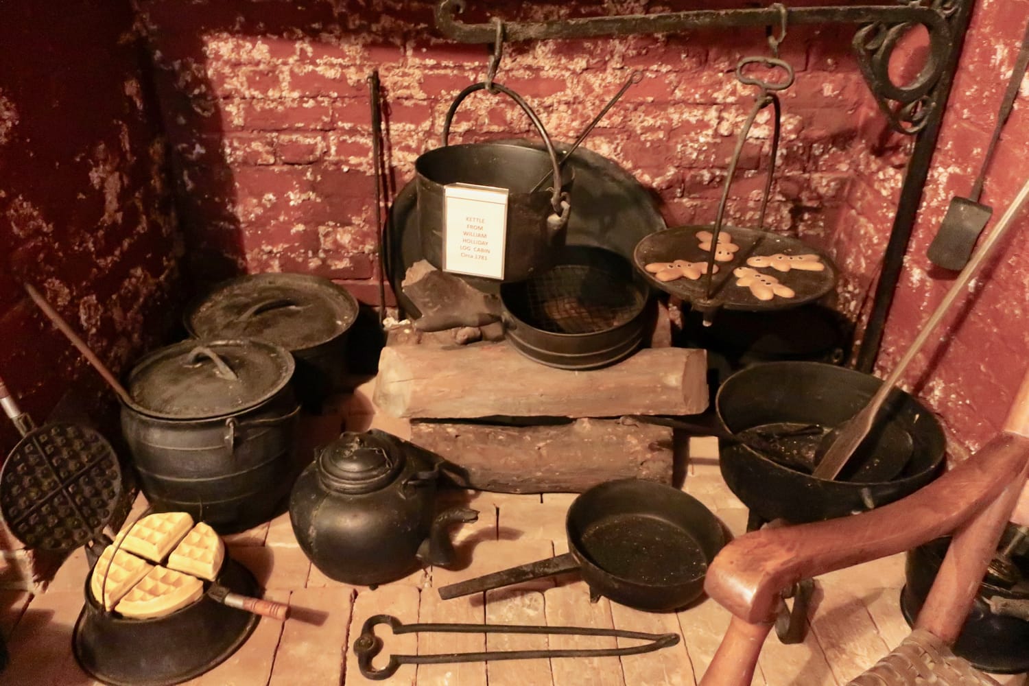 Baker family owned fireplace cooking pots  Baker Mansion Altoona PA