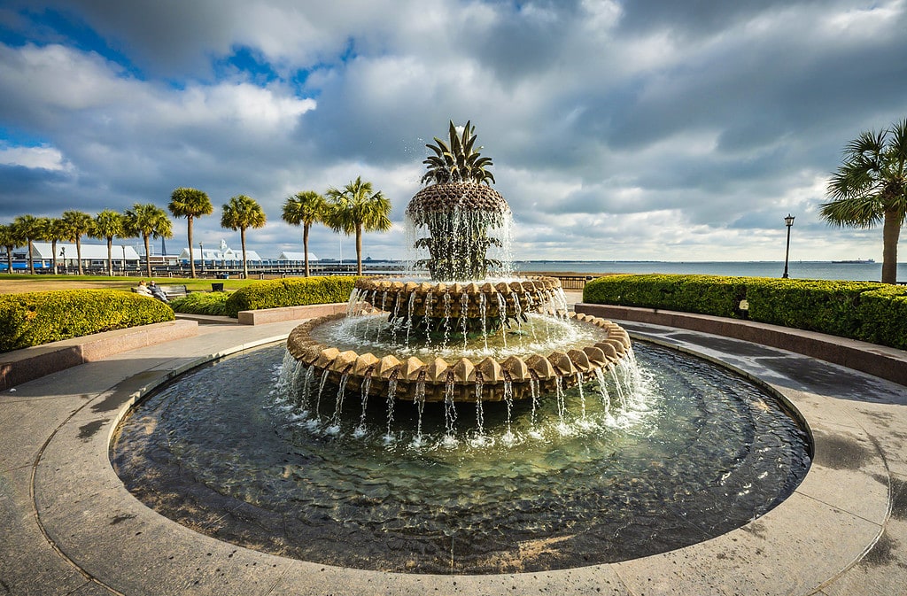 Pineapple Fountain in Downtown Charleston