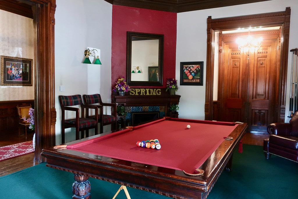 Billiards room at Reynolds Mansion Bellefonte PA