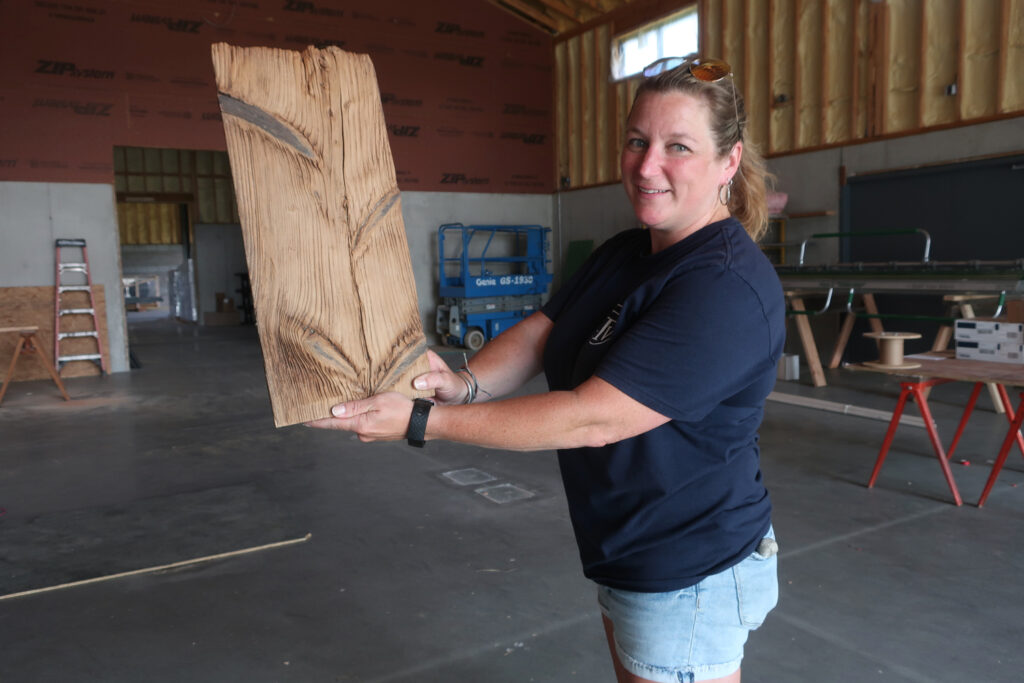 Jessica Dorko Horne at Federal Twist Vineyard with Mushroom Wood, Stockton NJ