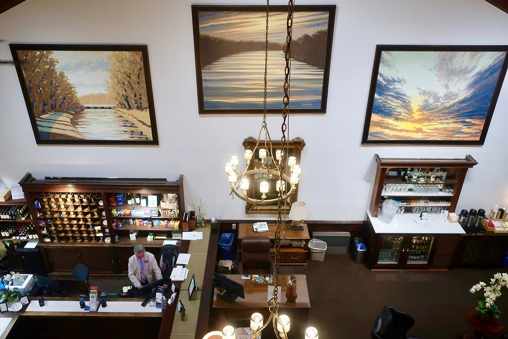 Lambertville Station Inn and Restaurant Reception and Bar area from above, Lambertville NJ