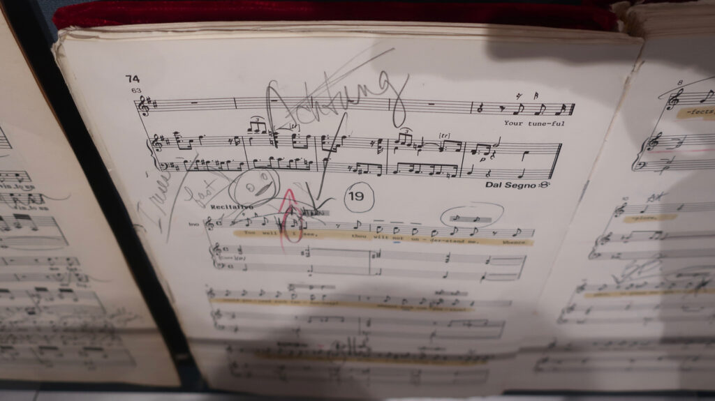 Opera scores with handwritten notes at Marilyn Horne Museum Bradford PA