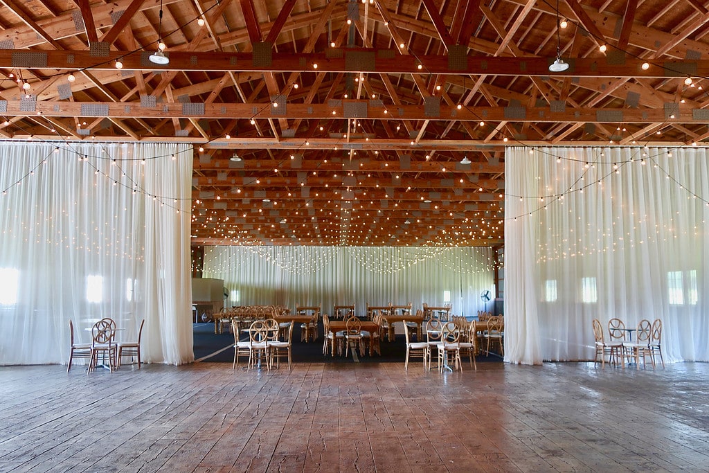 WoodsEdge Farm 400-seat wedding barn, Stockton NJ