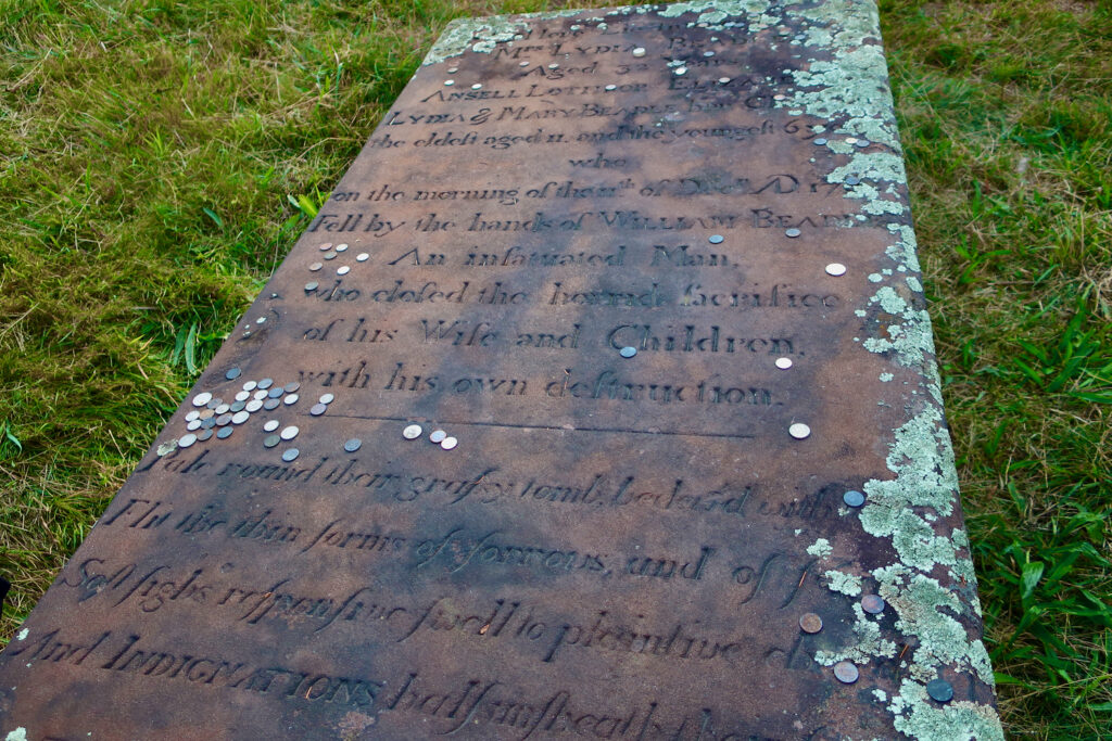 Beadle family resting place killed by william beadle in 1781 mass murder Wethersfield CT