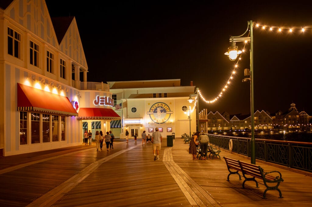 Disney's Boardwalk at night