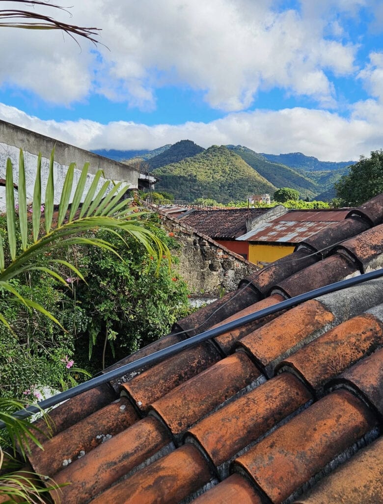 View from Franca Restaurant rooftop deck, Antigua Guatemala