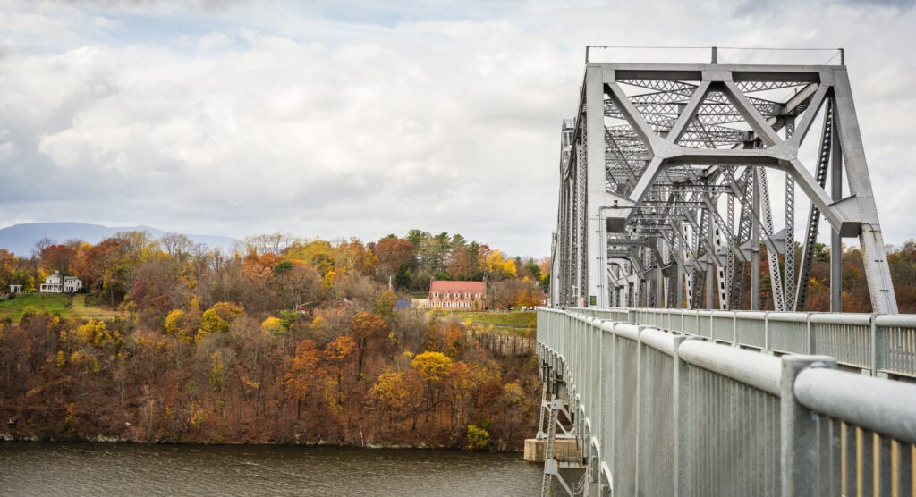 Rip Van Winkle Bridge facing Hudson NY - Hudson River Skywalk