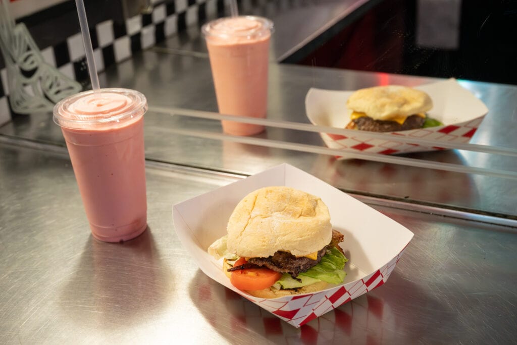 Murder Burger and Strawberry Shake at Haven Brothers