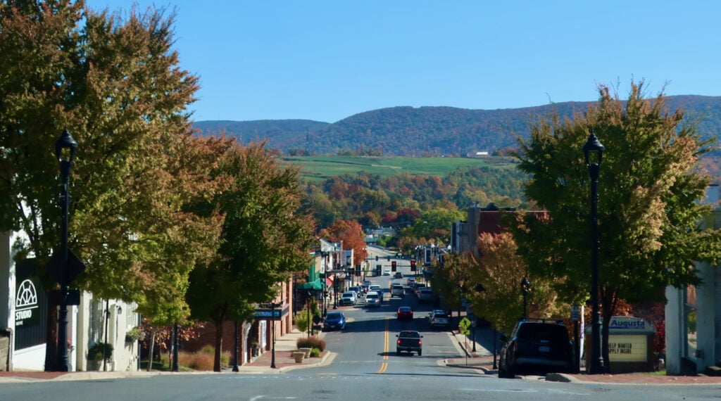 Blue Ridge Mountains from downtown Waynesboro VA