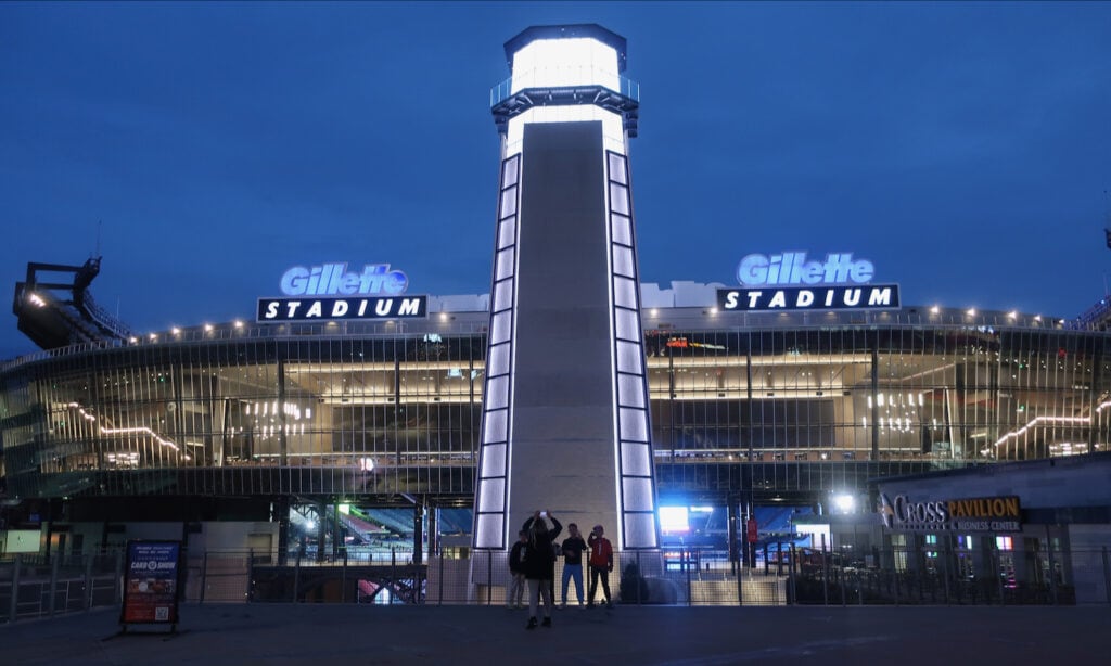 Gillette Stadium at night