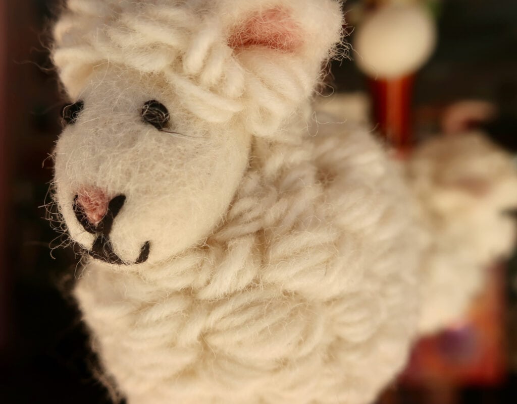 Handmade lamb toy at Magnolia Rose Wayneboro VA
