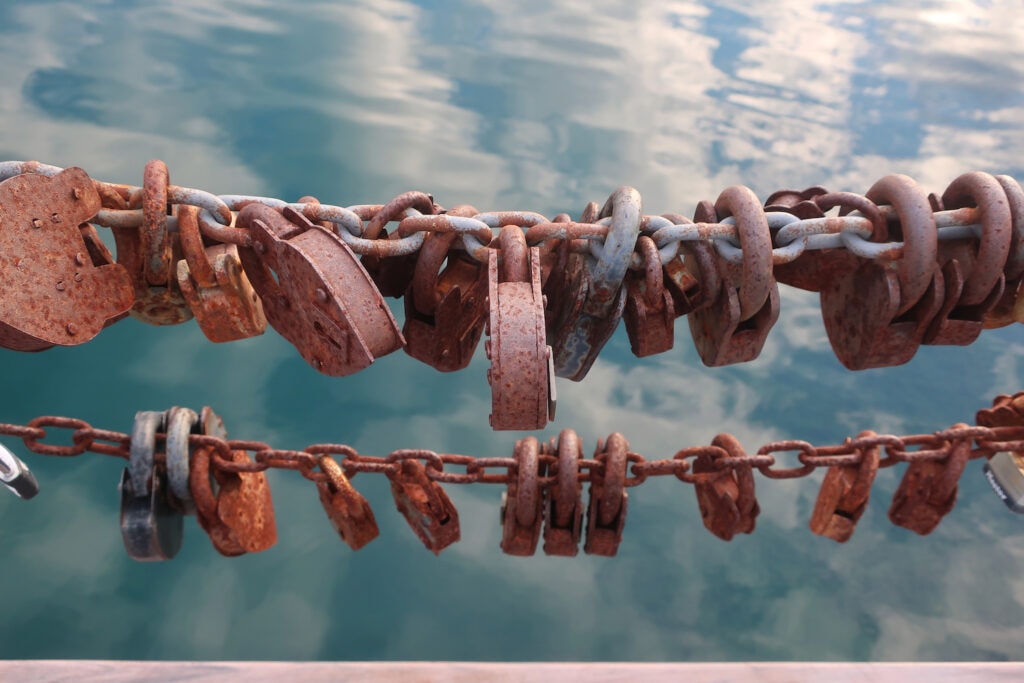 Padlocks of Love at Old House Vineyard Culpeper Va