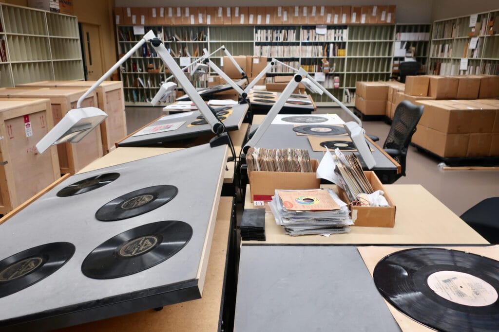 Repairing vinyl records at Library of Congress Packard Campus